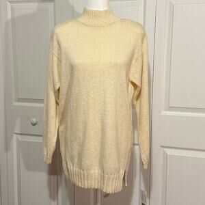 NWT Wainscott Women’s Small sweater long cotton ramie natural fiber knit hi neck